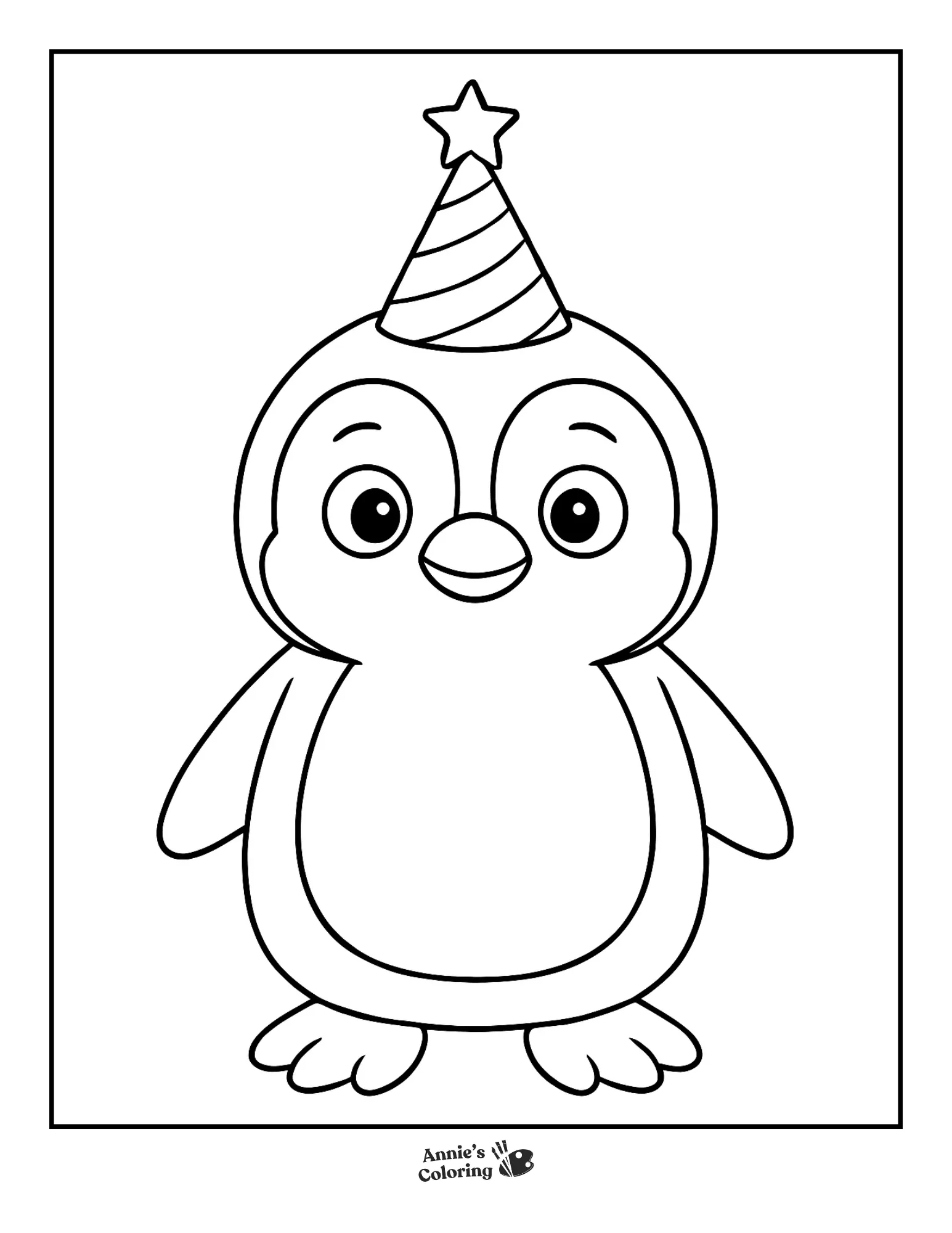 A penguin wearing a party or winter hat.