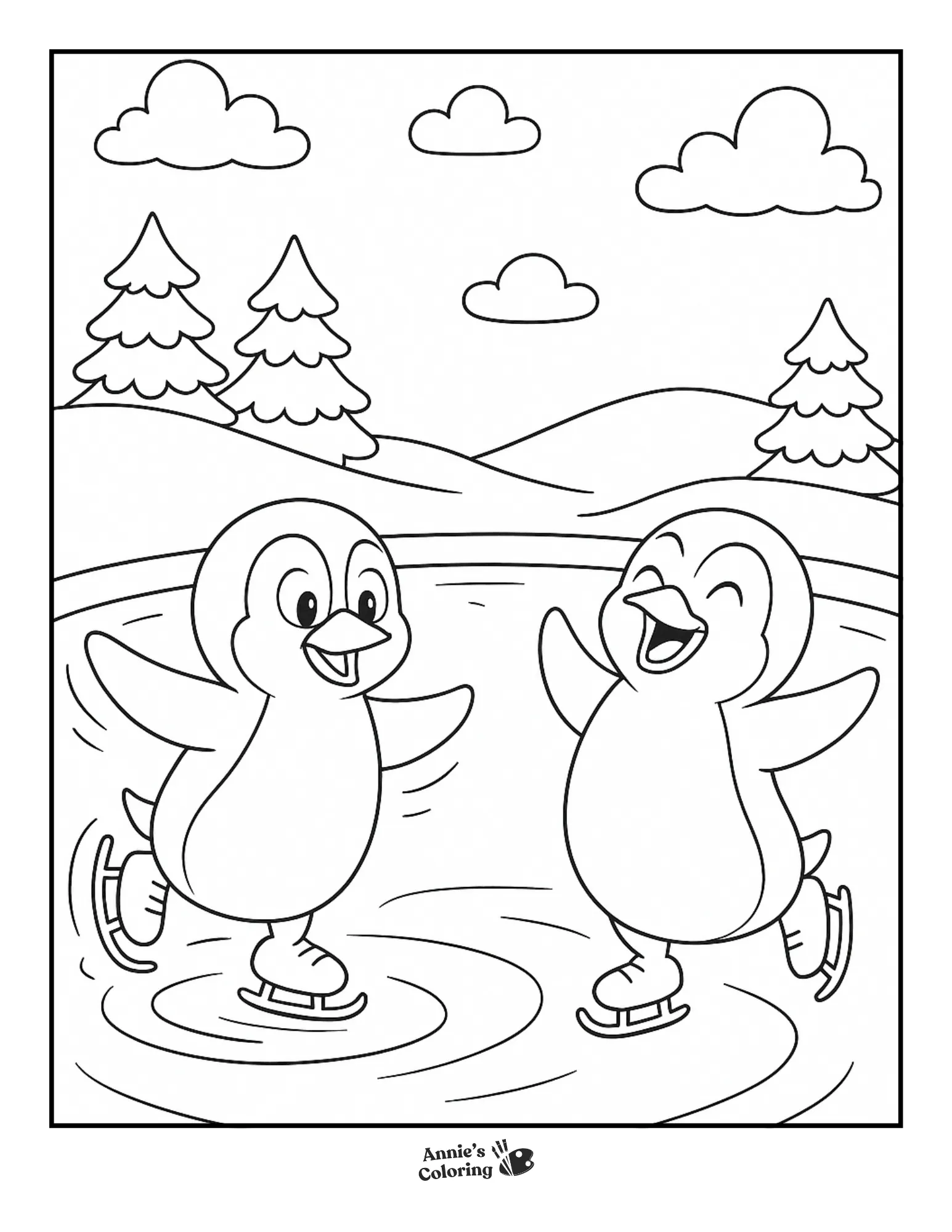 A penguin in a playful or festive setting.