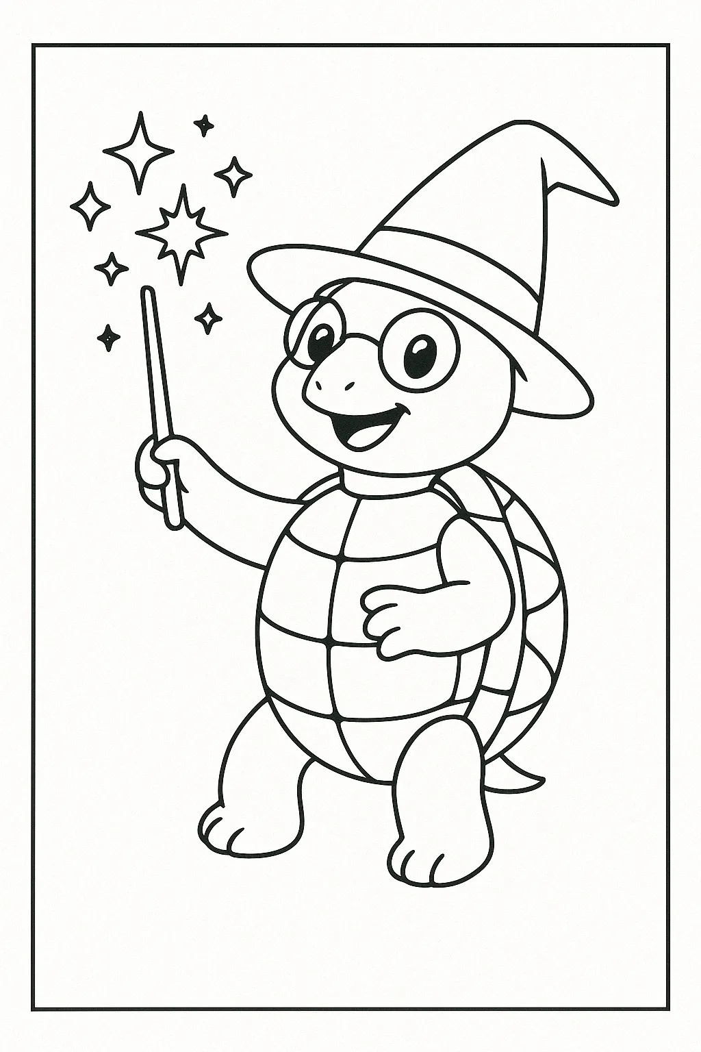 A magical turtle glowing with sparkles.